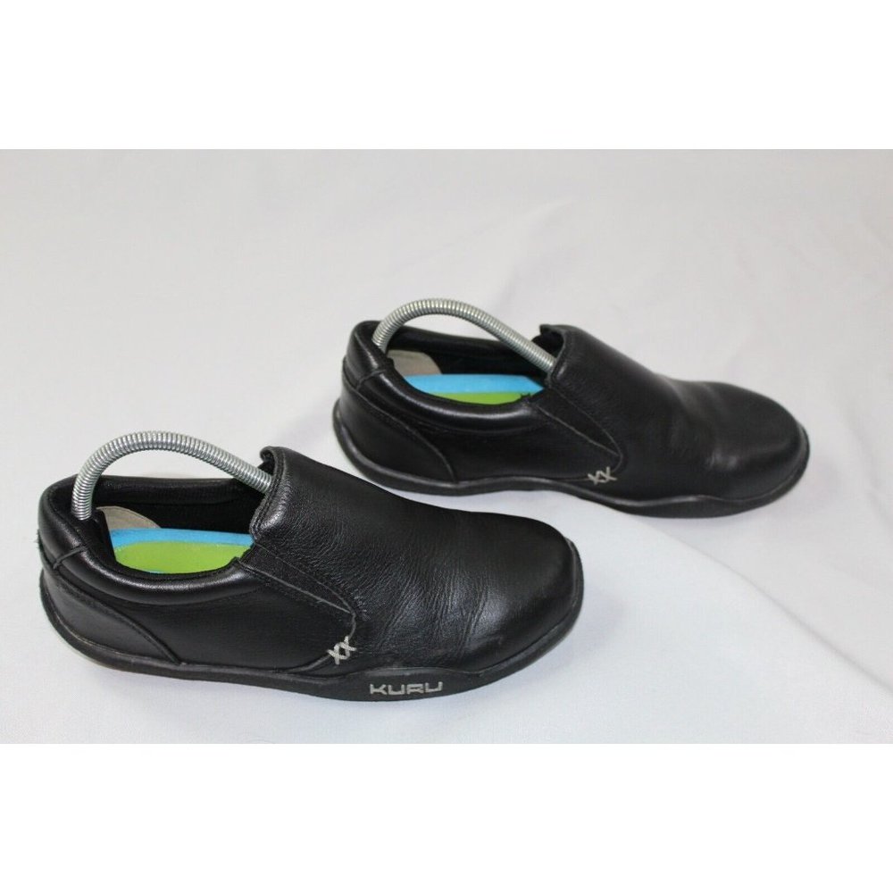 Kuru Kivi Leather Black Slip On Plantar Fasciitis Comfort Shoes Womens 8